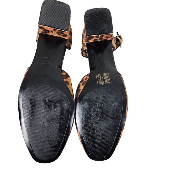 Cabi Womens Shoes Size 8M Leopard Print Block Heel Ankle Strap Pumps 2" Heel - Picture 9 of 12